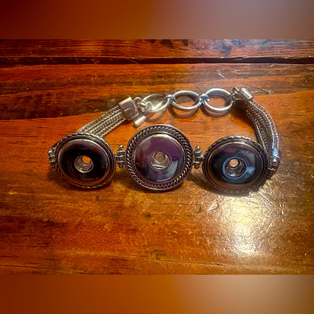 Silver Snap Button Bracelet